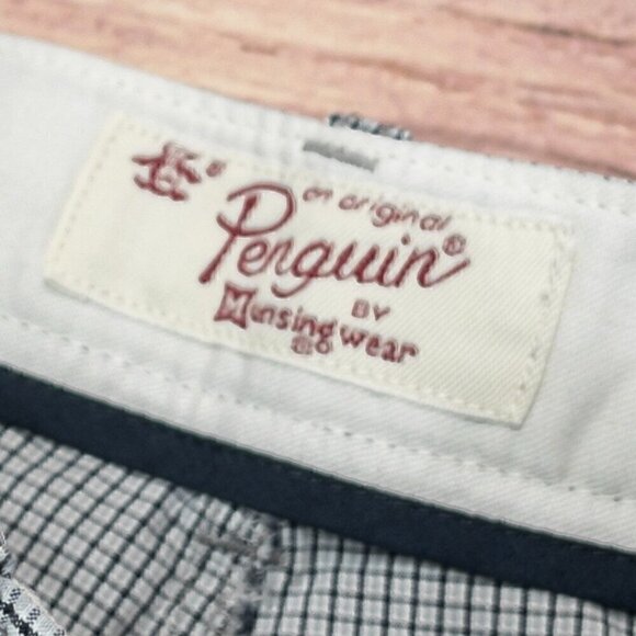 Penguin Black and Gray Check Chino's, 29 - Picture 4 of 13